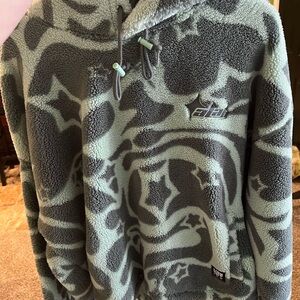 FELT Olive & Charcoal Sherpa Hoodie